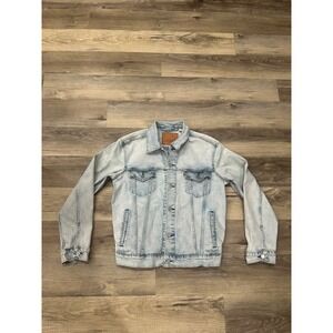 Levis Premium Mens Light Wash Denim Trucker Jacket Size M Blue Jean Jacket
